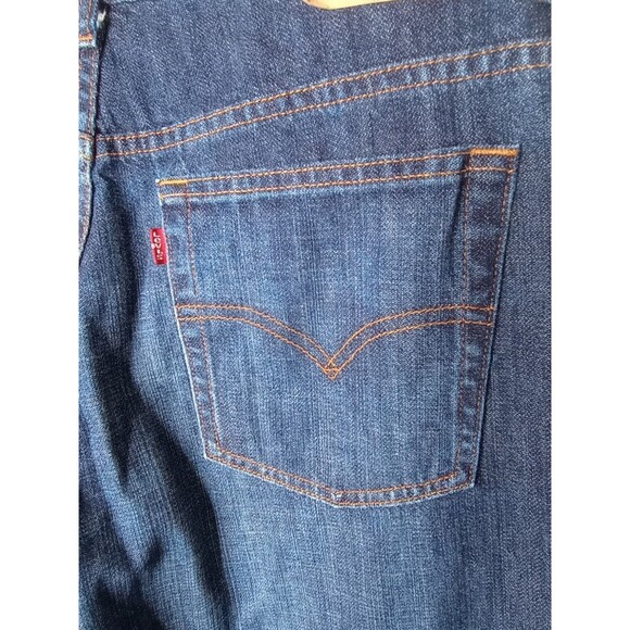 Levis 515  Bootcut Jeans Womens 100% Cotton Midrise Slim Taper Dark Wash 33x31.5 - Picture 14 of 14